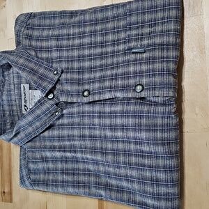 3 for $20 ⛰️ Sportif USA Men’s XL Plaid Button Down Shirt Long Sleeve Blue Tan